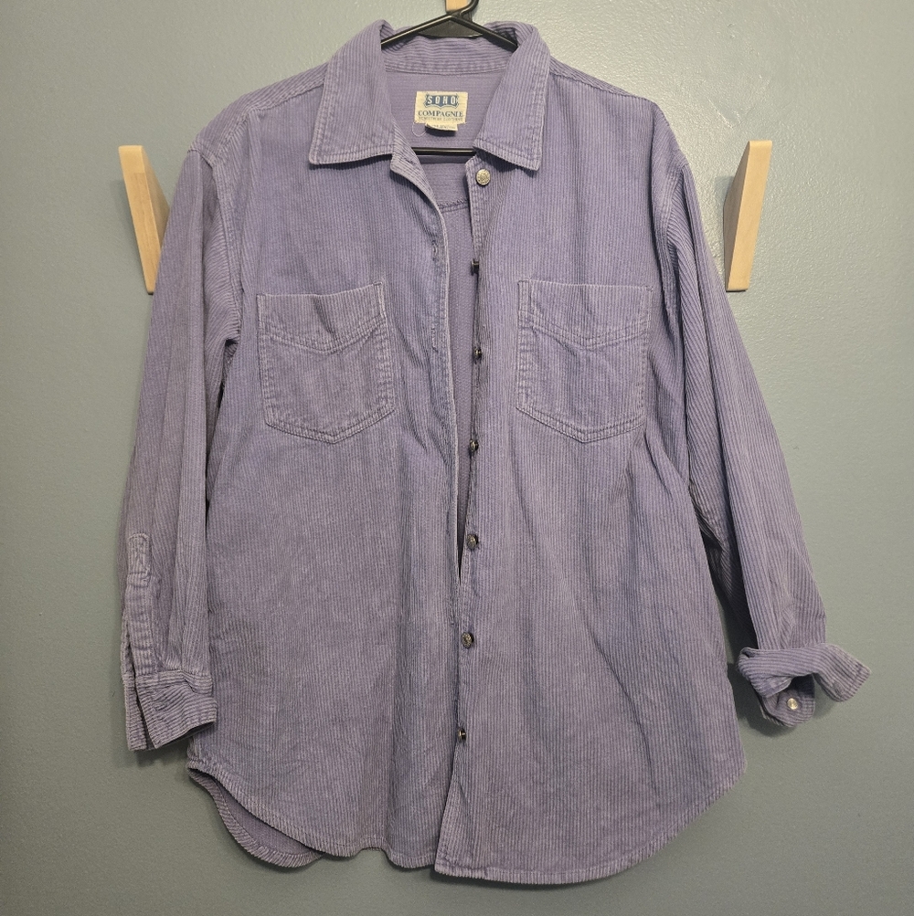 Light Purple Soho Companie Corduroy Button-Up Shacket